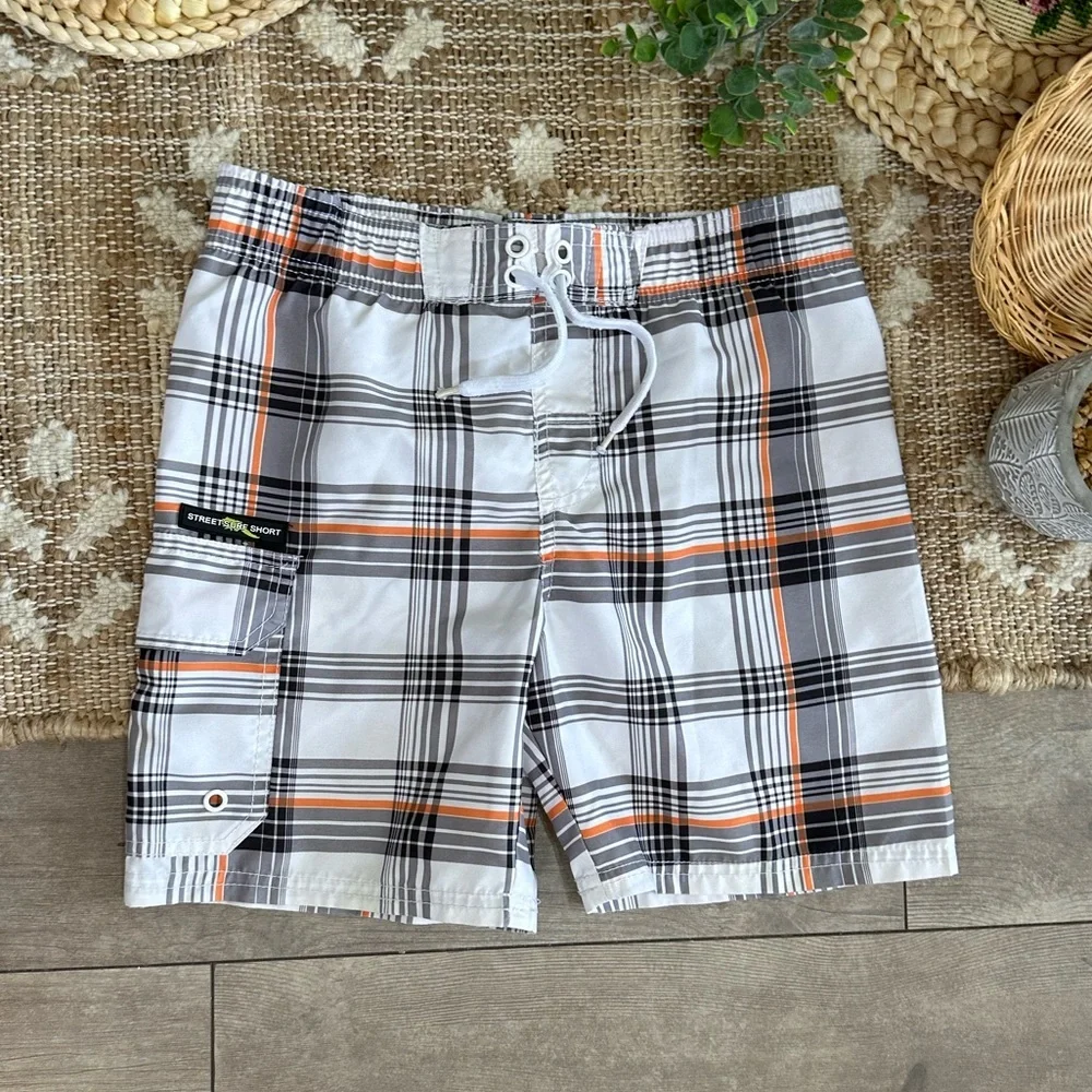 Sunproof by Weatherproof Boys Plaid Surf Swim Trunks Swim Shorts Size 5/6